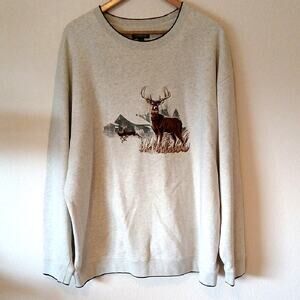 Vintage Croft & Barrow Embroidered Deer Graphic Sweatshirt